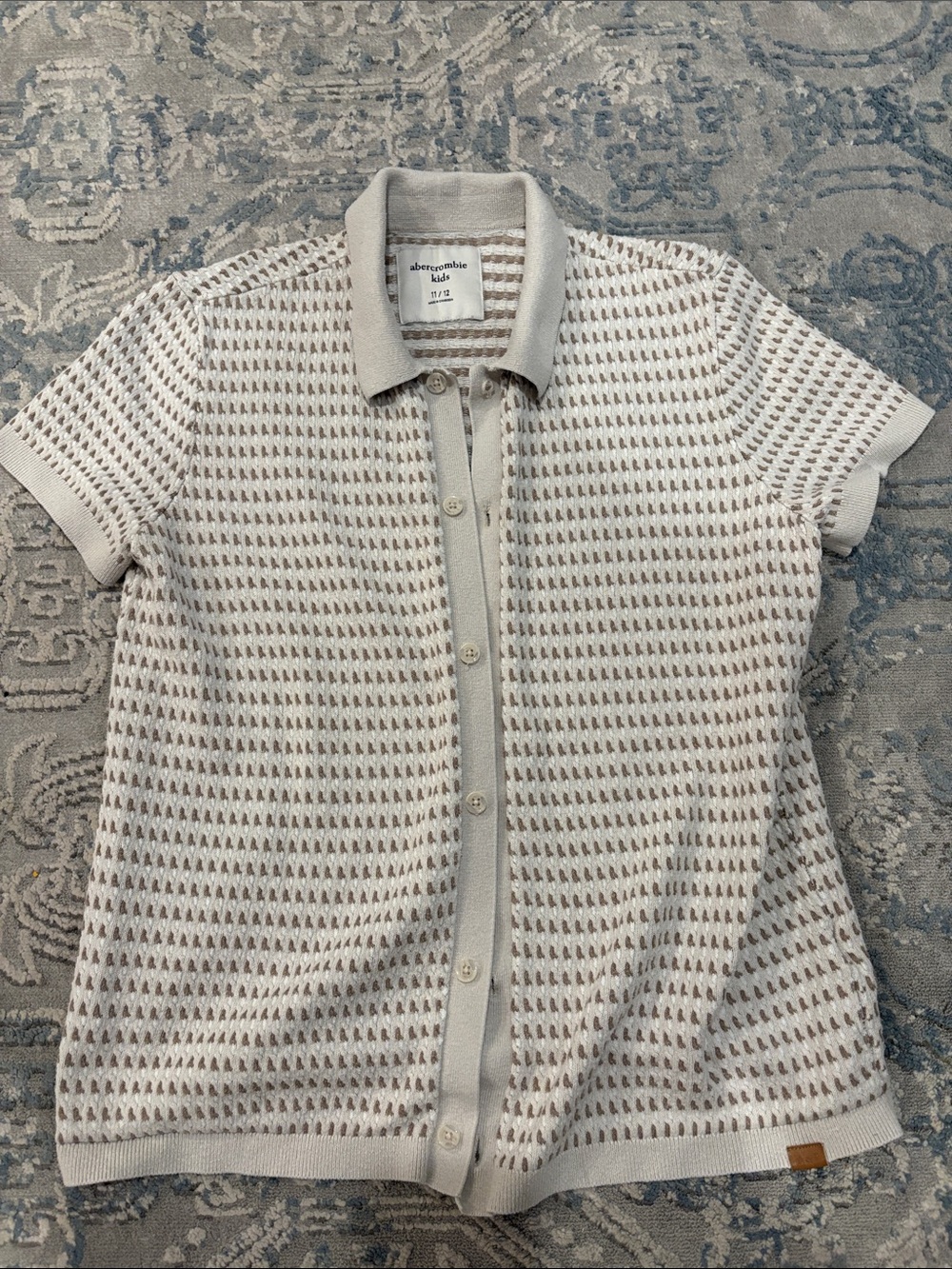 abercrombie kids Beige and Cream button up